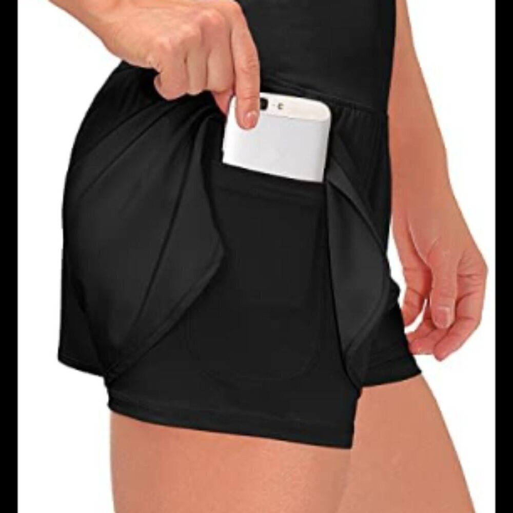 2-in-1 Pulse Shorts Womens Mid-Rise Built In Brief Running Sz 1X (no tag)